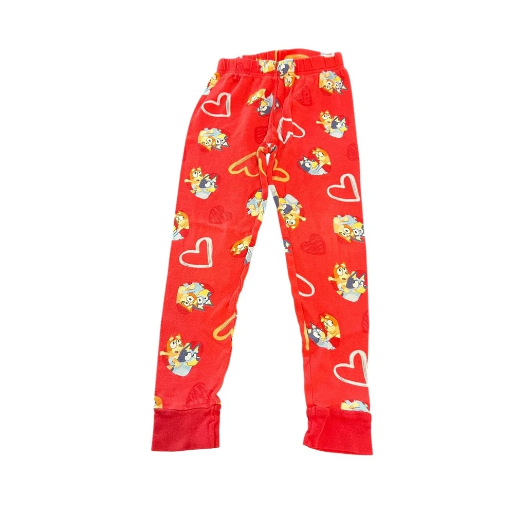 Bluey Bingo‎ Red Heart Cotton Pajama Set Long Sleeve Pants Size 6 RN 87652